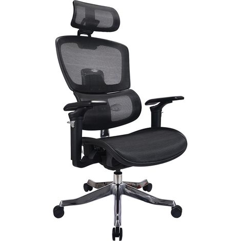 Ergonomischer Bürostuhl "ProjectPLUS" - mit Kopfstütze - Schwarz (1/5)