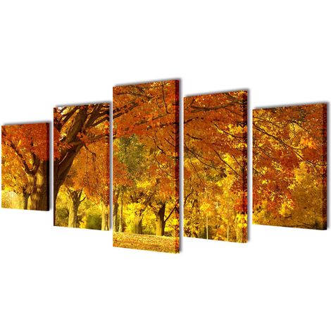 Bilder Dekoration Set Ahorn 100 x 50 cm