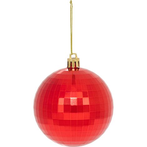 Déco Sapin Boule de Noël D 8 cm Rouge effet miroir - Feeric Christmas (1/2)