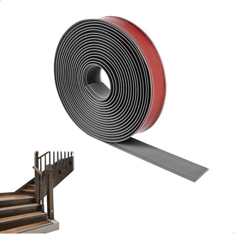 Tapis Escalier Antidérapant, Scotch Antidérapant, PVC Bande Antiderapante Adhesive pour Intérieur et Extérieur, Ruban Autocollant Anti-Dérapante pour Salles de Bain, Chaussées(Gris, 5M3cm) (1/5)