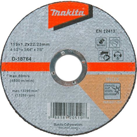 Makita D-18764 Fast Cutting Extra Thin Metal Grinder Disc 115mm 1.2mm 22.23mm (1/2)