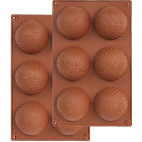 Moules en silicone à chocolat avec motif tourbillon 3D, moules antiadhésifs pour portions individuelles de mousse, gâteaux, pâtisseries et chocolats, lot de 2 pièces. (1/5)