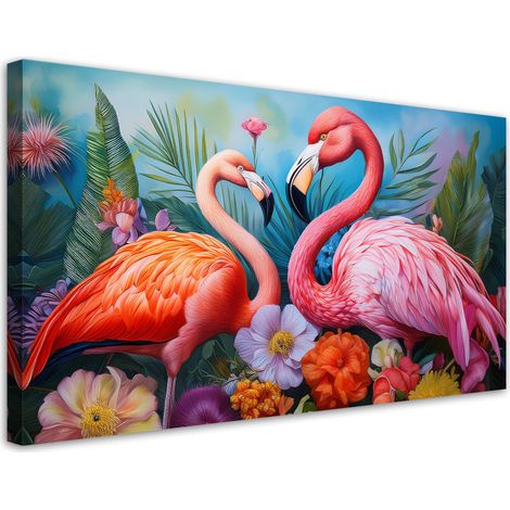 Tableau déco Flamants Oiseaux Animaux Exotiques 80x40 (1/5)