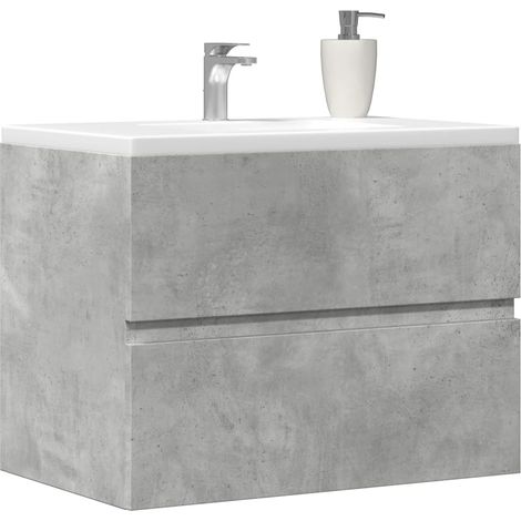 Badschrank Betongrau 60x38,5x45 cm Holzwerkstoff