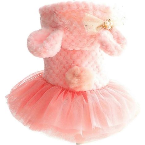 Robe pour chat et chien, veste rembourrée en coton doux et mignon, jupe bouffante ours, jupe chaude et confortable pour animaux de compagnie - Taille S (1/5)