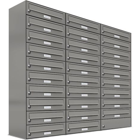 29er Premium Briefkasten Aluminiumgrau RAL Farbe 9007 für Außen Wand Postkasten 3x10 (1/5)