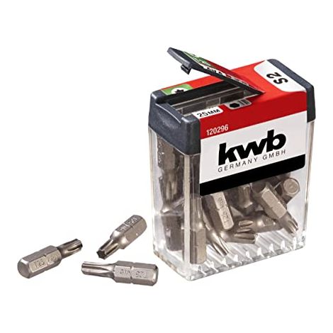 KWB 120296 Set Inserti per Avvitatore Torx T25 25 mm gambo esagonale 1-4'' 25 pezzi (1/4)