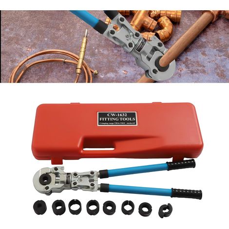 Pince de compression professionnelle, pince de compression en V, pince de compression manuelle V12-28 mm et TH16-32 mm, adaptée pour le raccordage de tubes en cuivre, tubes composites et tubes en acie (1/5)