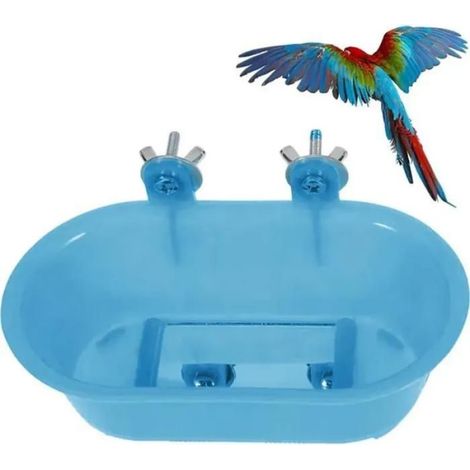 Baignoire miroir oiseaux,accessoires cage oiseaux,perchoir miroir bois,perroquet perruche calopsitte pinson (1/5)