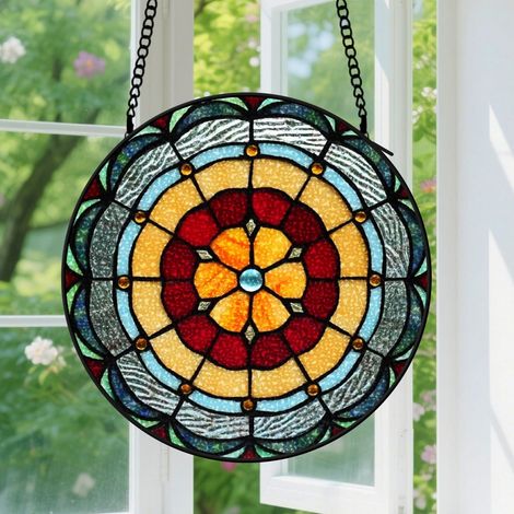 Capteur de soleil en vitrail - décoration spirituelle 9cm (1/4)