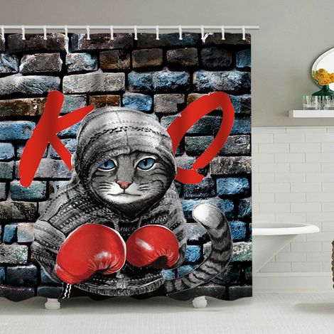 180 x 200 cm Duschvorhang mit lustigem Tiermuster, wasserdicht, inklusive 12 Haken, geeignet für Erwachsene und Kinder, Badezimmerdekorationsaccessoire.