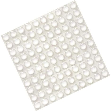 Lot de 100 patins de protection pour tiroirs, 8 mm x 1,5 mm, micro-butées autocollantes en caoutchouc transparent pour portes d'armoires, meubles, tables et ordinateurs portables (1/5)