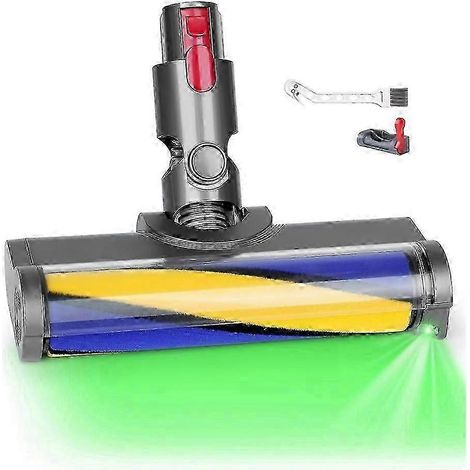Brosse à rouleau souple pour sols V7 V8 V10 V11 V15 avec lumière LED verte pour parquet carrelage et sols durs QV (1/5)