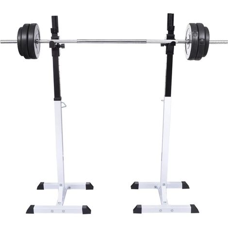 Supporto per bilanciere da sollevamento pesi a 12 livelli bianco/nero 020000727