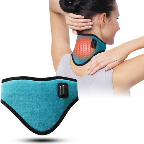 Support cervical chauffant électrique, support cervical chauffant à basse pression à base d'armoise, compresse chaude pour la colonne cervicale, informations sur le chauffage électrique USB...