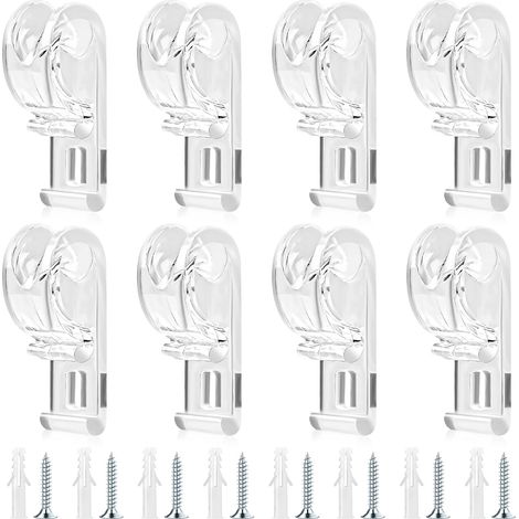 Lot de 8 supports de cordon transparents pour store enrouleur de rideau avec vis pour stores verticaux et romains