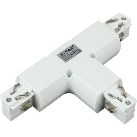 V-TAC LED Track Light - Accessoires - Connecteur de rail 4T - IP20 - Blanc (1/4)