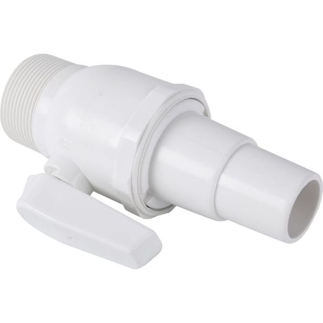 Vanne à bille 2 voies MIP x 1,5" - 1,25" compatible avec le filtre de piscine Hayward PN. SP0729 - Valve non corrosive en plastique ABS - Max. 50 psi (1/5)