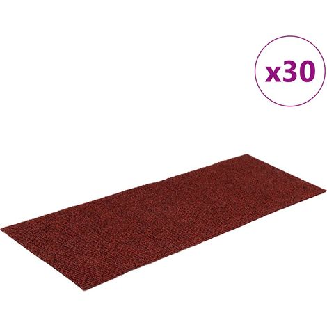 Maison Exclusive - Tappetini per scale autoadesivi 30 pz 60x25 cm Bordeaux Rosso Rettangolari