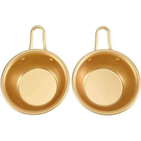 Lot de 2 bols à makgeolli en aluminium, bols traditionnels coréens pour vin de riz cru coréen (1/4)
