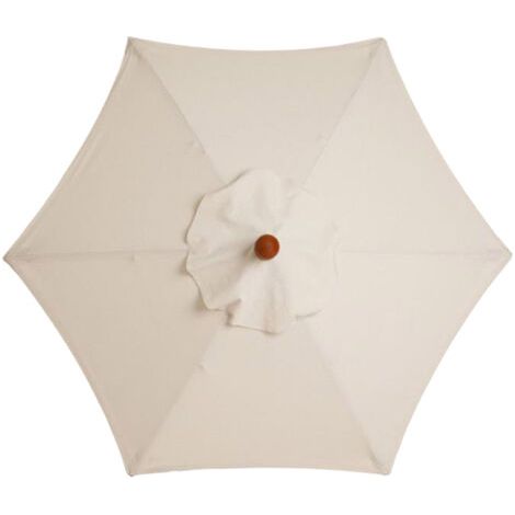Housse de rechange pour parasol, 6 baleines, 2,7M, imperméable, anti-UV, tissu de rechange, couleur beige (1/5)