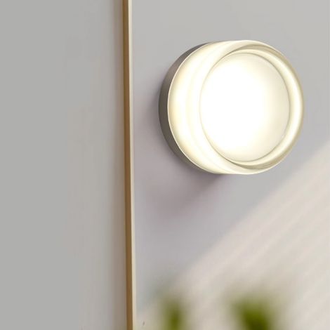 Moderne Wandleuchte LED Runde Wandlampe Kreative Deckenleuchte Warmweißes Licht Transparent Ø13.5cm