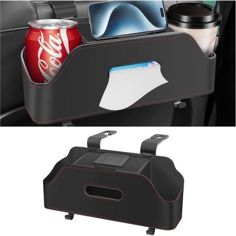 Organizador para reposacabezas de coche - Portavasos - Negro (1/5)