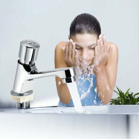 Tigrezy Robinets de Lavabo de Salle de Bain, Robinet de Lavabo de Lavabo à Retardement et à Fermeture Automatique. (1/3)