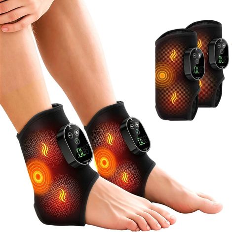 Masajeador de pies inalámbrico para neuropatía, 6 niveles de calor y 3 modos de vibración, batería de 3000 mAh, para aliviar el dolor, promover la circulación sanguínea y relajar los pies. (1/5)