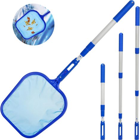 Red desnatadora para piscina de 46-105 cm, con mango telescópico de aluminio desmontable, herramienta de limpieza para estanques de fuentes, spas y peceras.