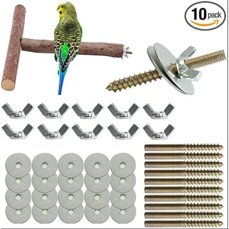 Branch Screws for Parrot, Perch Bird Cage M6 x 50 mm, Steel (1/5)