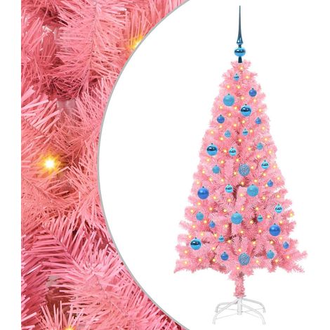 Sapin de Noël Arbre de Noël avec 150 LED avec support Rose 150 cm PVC (1/5)