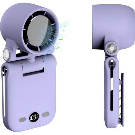 Ventilateur portable à clipser ultra haut RPM - Ventilateur personnel rechargeable avec affichage LED - 100 vitesses - Angle réglable - Mini ventilateur multifonction pour tour de taille et cou de (1/5)