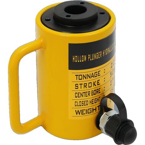 Gato hidráulico, fuerza de descarga de 20 T, carrera de 60 mm, diámetro de 100 mm, diámetro del pistón de 54 mm, altura del cuerpo de 160 mm. (1/5)