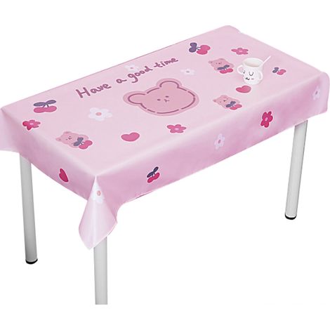 Nappe de Table Imperméable Polyester Motif Ours Mignon Résistante aux Taches et à la Chaleur pour Bureau Chevet Salon 40-60cm (1/5)