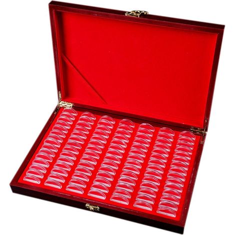 100 boîtes de rangement rondes en bois pour pièces de monnaie, présentoir, boîte de collection commémorative en bois, décoration intérieure (Japon) (1/5)