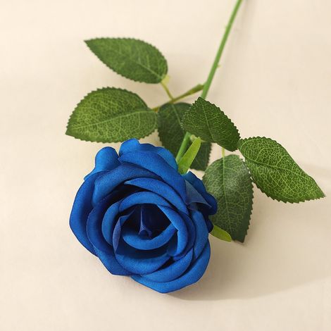 Roses bleu roi en velours synthétique, lot de 8 fleurs artificielles, décoration florale pour le salon, fleurs artificielles pour vase L'accord parfait pour créer une ambiance festive – Roses d'hiver