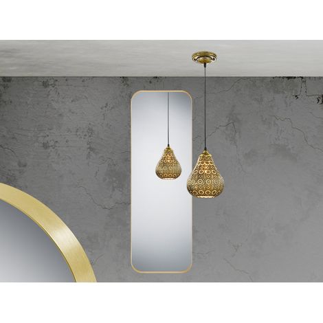 Wandspiegel BRITNEY Ganzkörperspiegel Metall Rahmen Gold 50x150 cm (1/5)