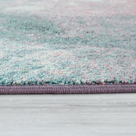 Paco Home Teppich Wohnzimmer Bunt Rosa Grün Türkis Pastell Farbverlauf Robust Kurzflor 60x100 cm
