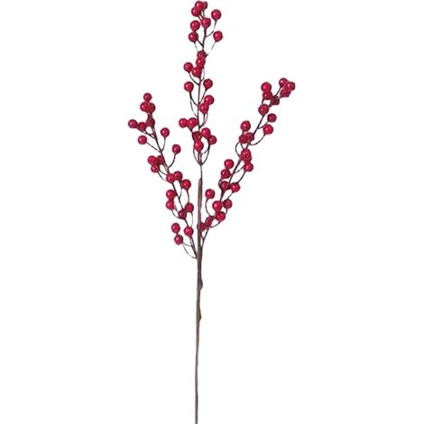 Rameaux De Baies Rouges - Branches Artificielles De Houx Pour Décoration De Noël - Idéal Pour Arbres De Noël, Couronnes Et Créations DIY - Lot De 6 (1/5)