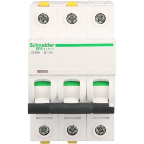 Interruptor automático 3P B 10A 10kA CA iC60H-B10-3 Acti9 A9F06310