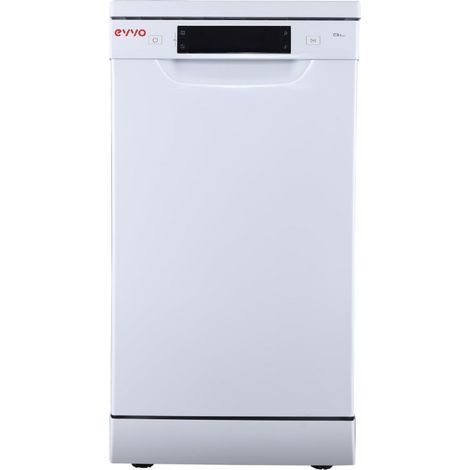 EVVO Lavavajillas estrecho, Ancho 45 cm, Capacidad para 10 Cubiertos, Programa Rápido 30 minutos, Programa Media Carga, Bandeja (1/5)