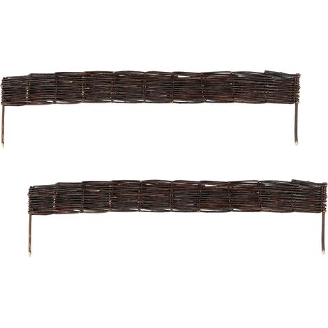 Flower Bed Edging Fence - Willow Wicker, Pegs Included (1/5)