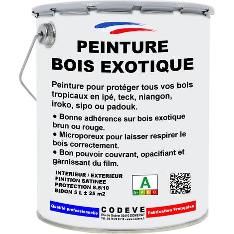 Peinture Bois Exotique - 5 L   - Codeve Bois - RAL 6003 - Vert olive - Pour La Protection De Votre Bois Tropical En Ipé, Teck, Iroko, Sipo.