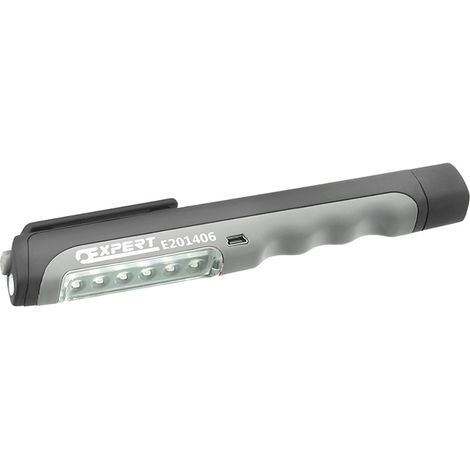Expert USB Rechargeable Penlight 6+1 SMD LEDs with Magnetic Base & Pocket Clip, Includes 3x AAA and USB Cable Model E201406