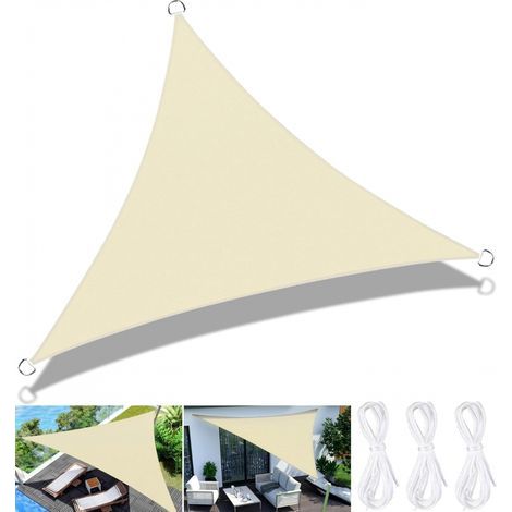 Dreieckiges Sonnensegel 3x3x3 m, wasserdichtes Terrassen-Sonnensegel, UV-beständig, Sonnensegel für den Garten mit Seil (1/5)
