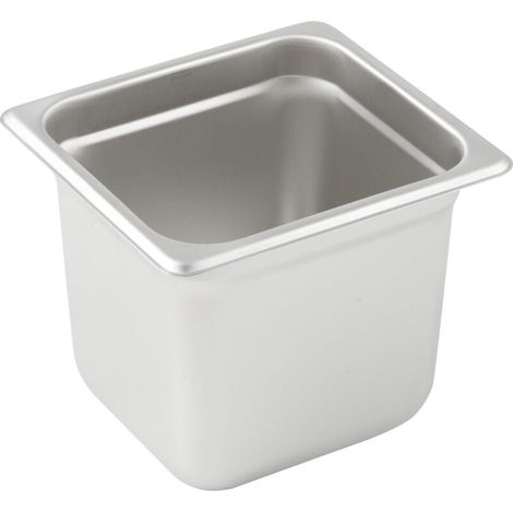 pieza, bandeja de vapor de acero inoxidable, tamaño 1/6, 6 pulgadas de profundidad, contenedor de almacenamiento de alimentos comercial, adecuado para fiestas, hoteles y buffets. (1/4)