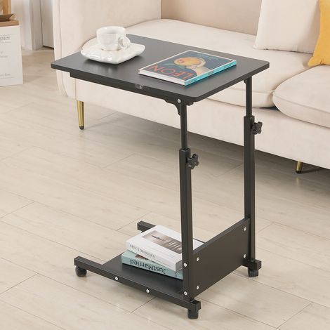 Haloyo® Table d'appoint réglable en Hauteur,Table pour Ordinateur Portable réglable en Hauteur 63-95 cm noir (1/5)