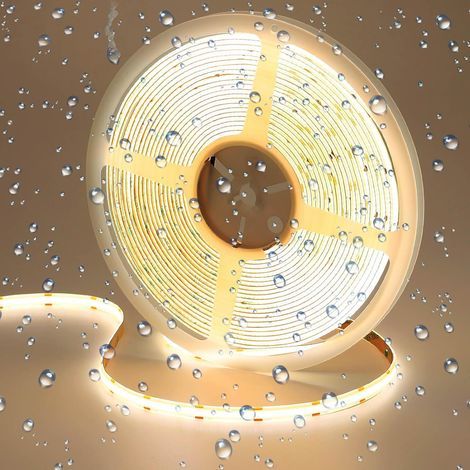 10M 24V COB LED Strip Light, Natural White 4000K, IP65 Waterproof, 384 LEDs/M, High Brightness, Flexible for Home (1/5)