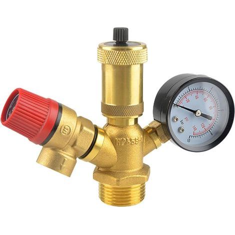 Pressure relief valve, DN25 1 inch exhaust safety valve, three-way external thread (1/4)